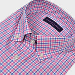 Pink, Blue & White Gingham Check Button Down Shirt