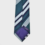 Mixed Stripes Silk Tie in Green, Blue & White