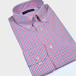 Pink, Blue & White Gingham Check Button Down Shirt