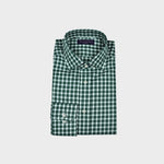 Green & White Gingham Check Button Down Shirt