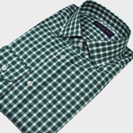 Green & White Gingham Check Button Down Shirt