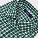 Green & White Gingham Check Button Down Shirt