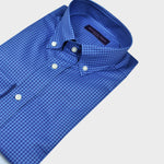 Blue on Blue Medium Gingham Check Button Down Shirt