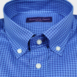 Blue on Blue Medium Gingham Check Button Down Shirt