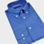 Blue on Blue Medium Gingham Check Button Down Shirt