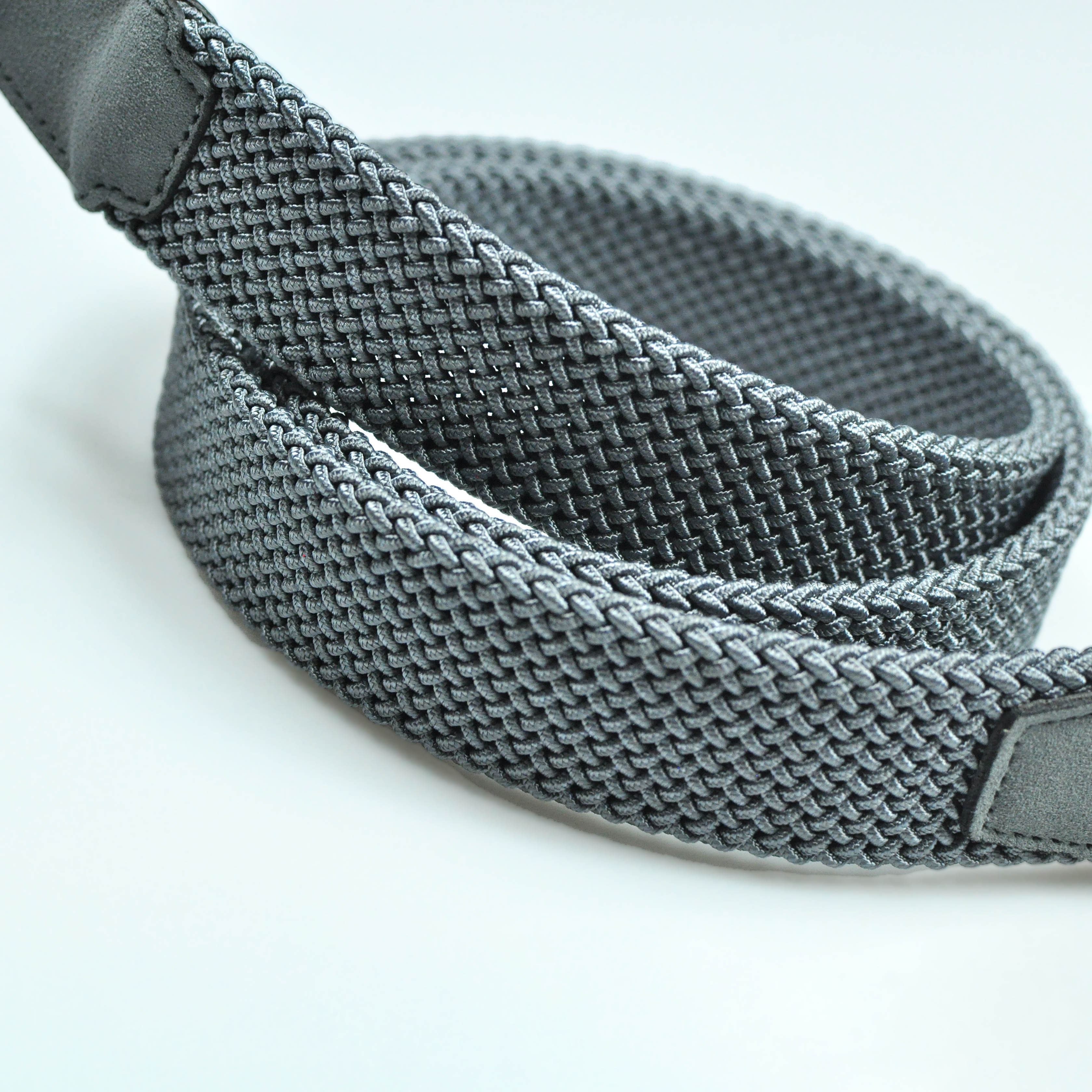 Light Blue Woven Belt with Light Blue Suede Trim & Brass Buckle
