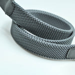 Light Blue Woven Belt with Light Blue Suede Trim & Brass Buckle