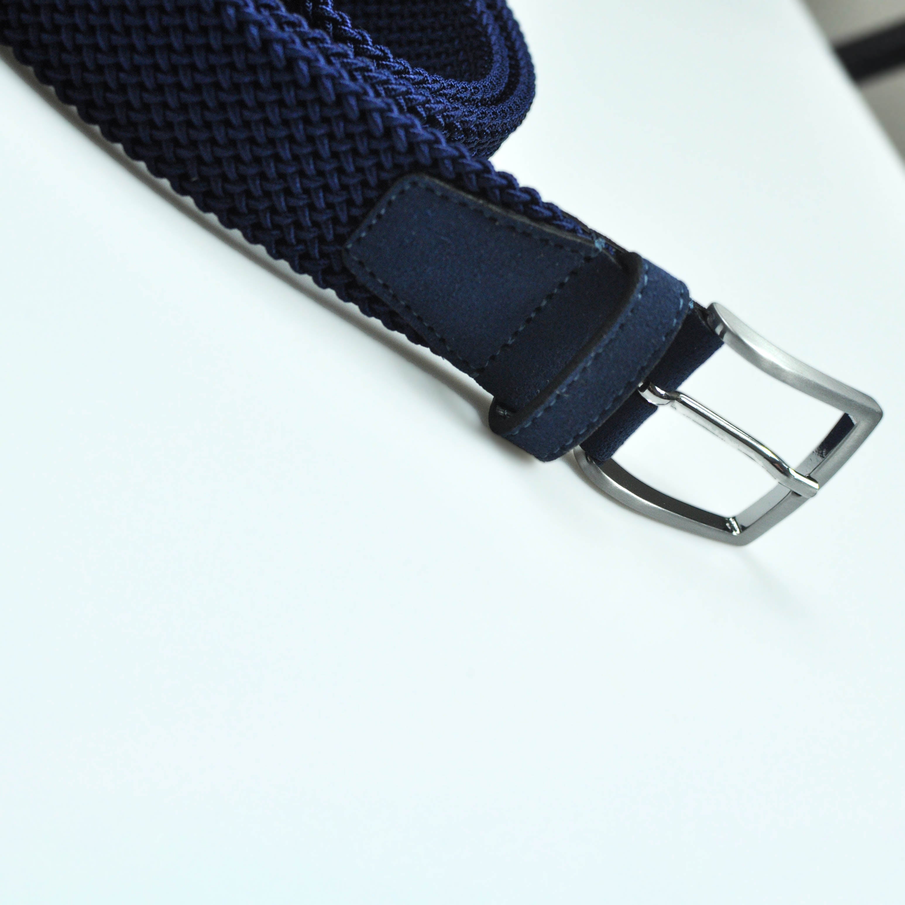 Royal Blue Woven Belt with Royal Blue Suede Trim & Brass Buckle
