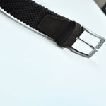 Claret Woven Belt with Claret Suede Trim & Brass Buckle