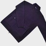 Wool Bomber Zip Cardigan in Claret