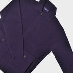 Wool Bomber Zip Cardigan in Claret