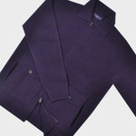 Wool Bomber Zip Cardigan in Claret