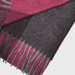 Three Panels of Colour Cashmere Scarf in Reds & Browns