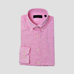 Linen Button Down Shirt in Pink