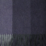 Three Panels of Colour Cashmere Scarf in Blues & Purples