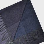 Three Panels of Colour Cashmere Scarf in Blues & Purples