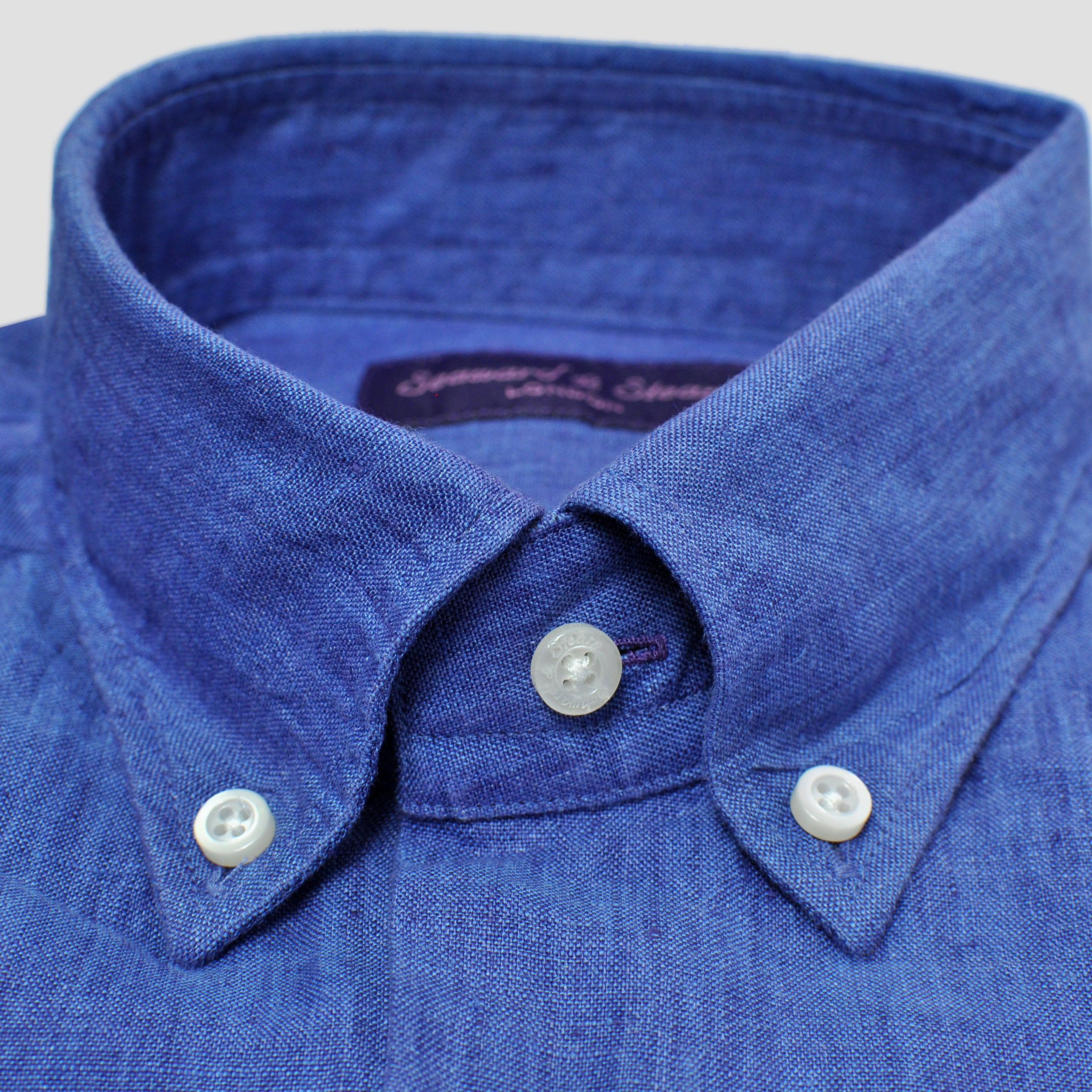 Linen Button Down Shirt in Denim Blue