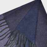 Three Panels of Colour Cashmere Scarf in Blues & Purples