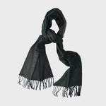 Three Panels of Colour Cashmere Scarf in Greens & Greys