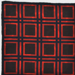 Squares & Hoops Reversible Panama Silk Pocket Square in Navy Blue & Red