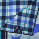 Big Dots & Checks Reversible Panama Silk Pocket Square in Navy, Blue & Teal
