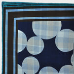 Big Dots & Checks Reversible Panama Silk Pocket Square in Navy, Blue & Brown