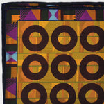 Hoops & Aztec Reversible Panama Silk Pocket Square in Brown & Pink & Ochre