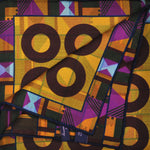 Hoops & Aztec Reversible Panama Silk Pocket Square in Brown & Pink & Ochre