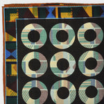 Hoops & Aztec Reversible Panama Silk Pocket Square in Brown & Green & Blue