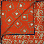 Teardrops & Geo's Reversible Panama Silk Pocket Square in Orange