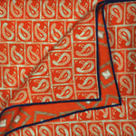 Teardrops & Geo's Reversible Panama Silk Pocket Square in Orange