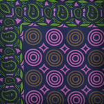 Targets with Teardop Border English Silk Pocket Square in Pink & Brown & Green