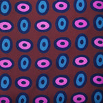 Dotty Hoops English Silk Pocket Square in Claret & Pink & Blue