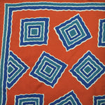 Geometric Shapes English Silk Pocket Square in Blue, Teal & Orange