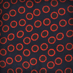 Squares & Hoops Reversible Panama Silk Pocket Square in Navy Blue & Red