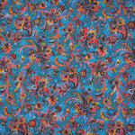 Geo's & Paisley Reversible Panama Silk Pocket Square in Reds & Blues