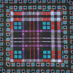 Diamonds & Squares & Camo Panama Silk Pocket Square in Greens & Blues & Reds