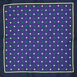 Dots with Stripe Border English Silk Pocket Square in Blue & Green & Brown