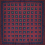 Florets English Silk Pocket Square in Claret & Blue