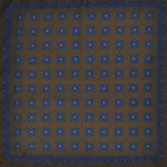 Florets English Silk Pocket Square in Brown & Blue