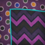 Chevrons & Spots Wool Silk & Pocket Square in Pink, Purple, Plum & Yellow