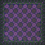 Targets with Teardop Border English Silk Pocket Square in Pink & Brown & Green