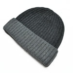 Four Ply Cashmere Winter Beanie in Greys