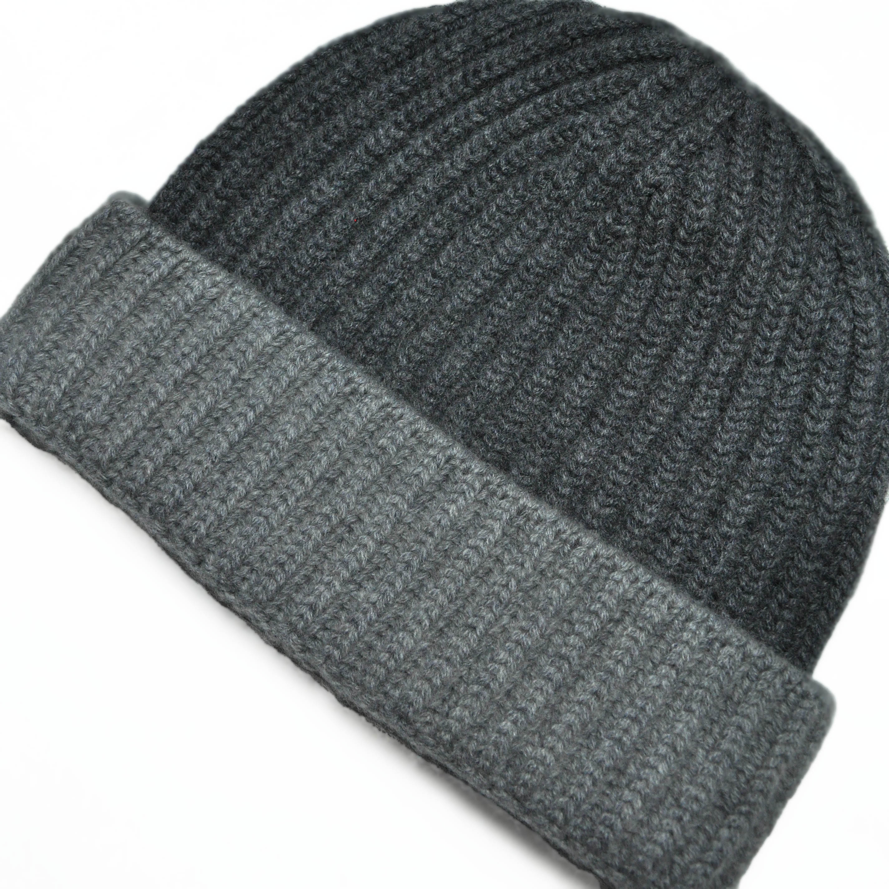 Four Ply Cashmere Winter Beanie in Greys