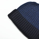 Four Ply Cashmere Winter Beanie in Dark Denim & Navy Blue