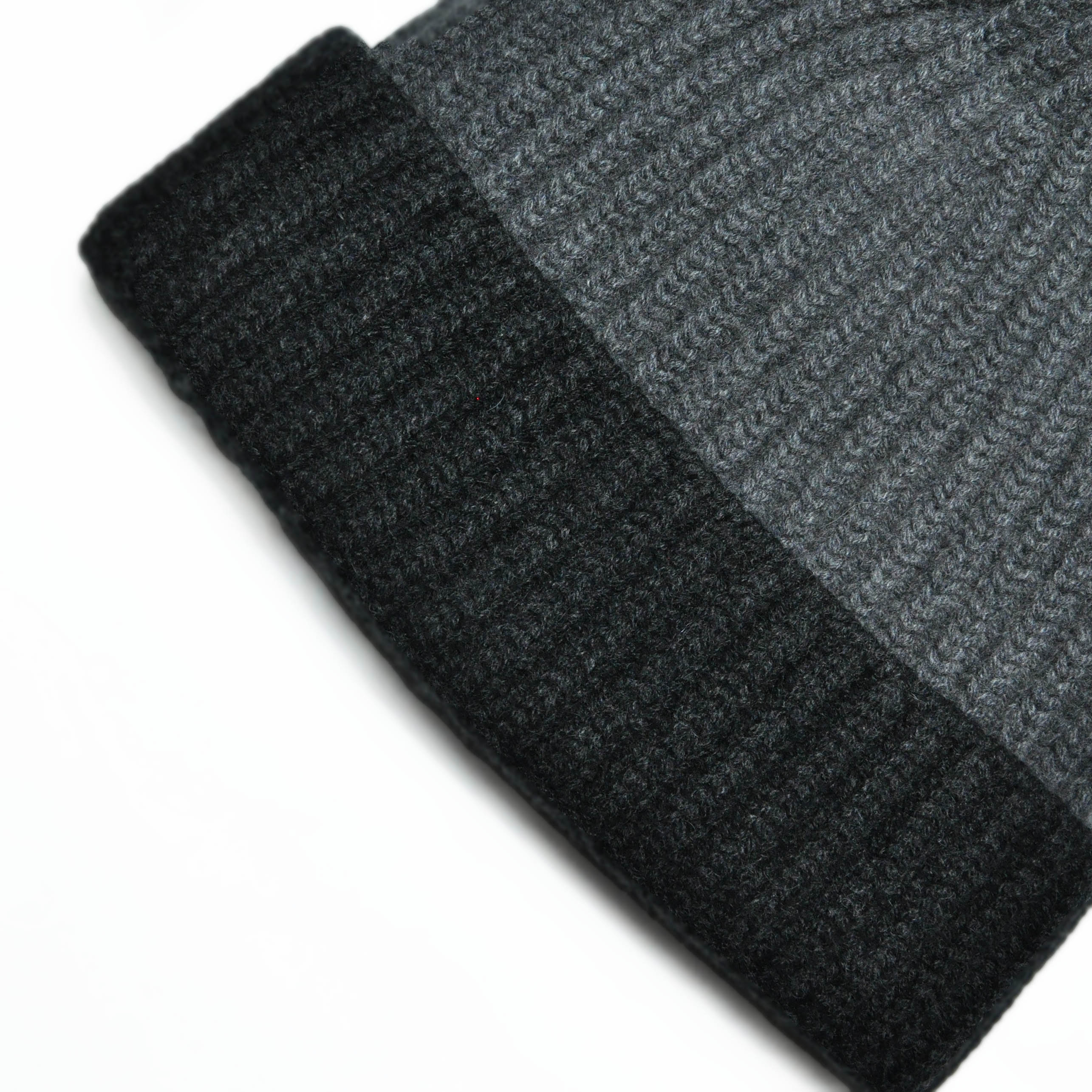 Four Ply Cashmere Winter Beanie in Dark Grey & Charcoal