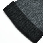 Four Ply Cashmere Winter Beanie in Dark Grey & Charcoal