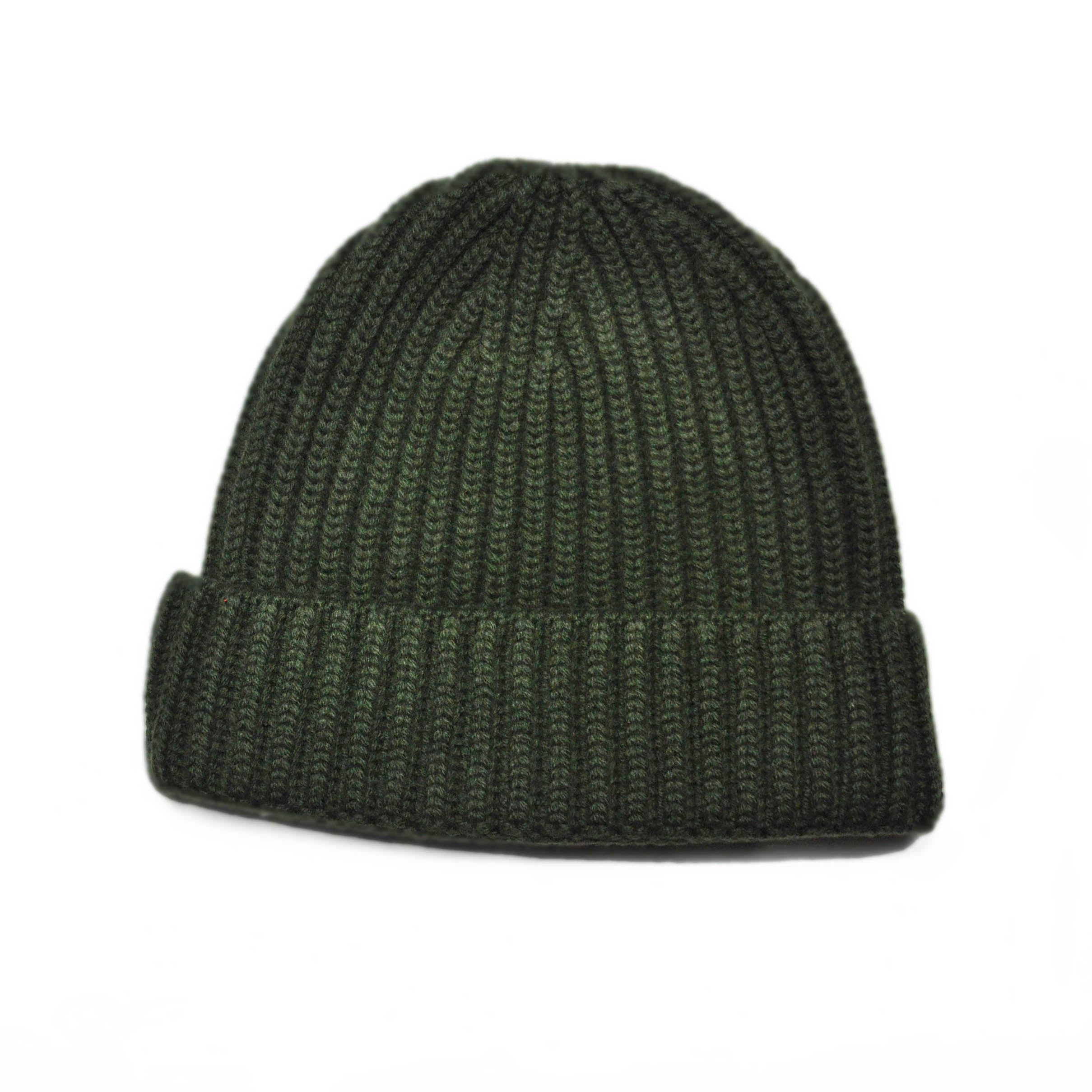 Four Ply Cashmere Winter Beanie in Bottle Green