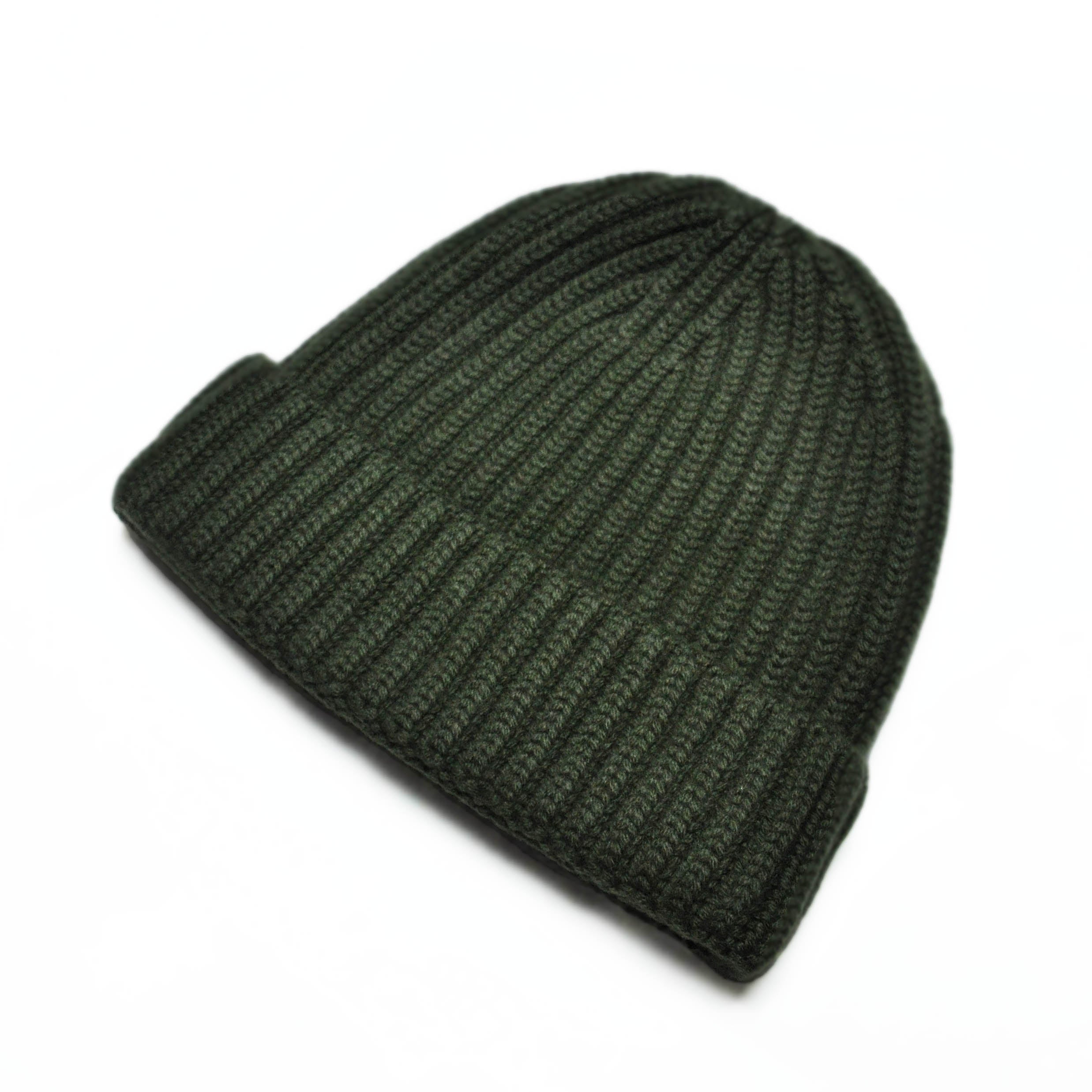 Four Ply Cashmere Winter Beanie in Bottle Green