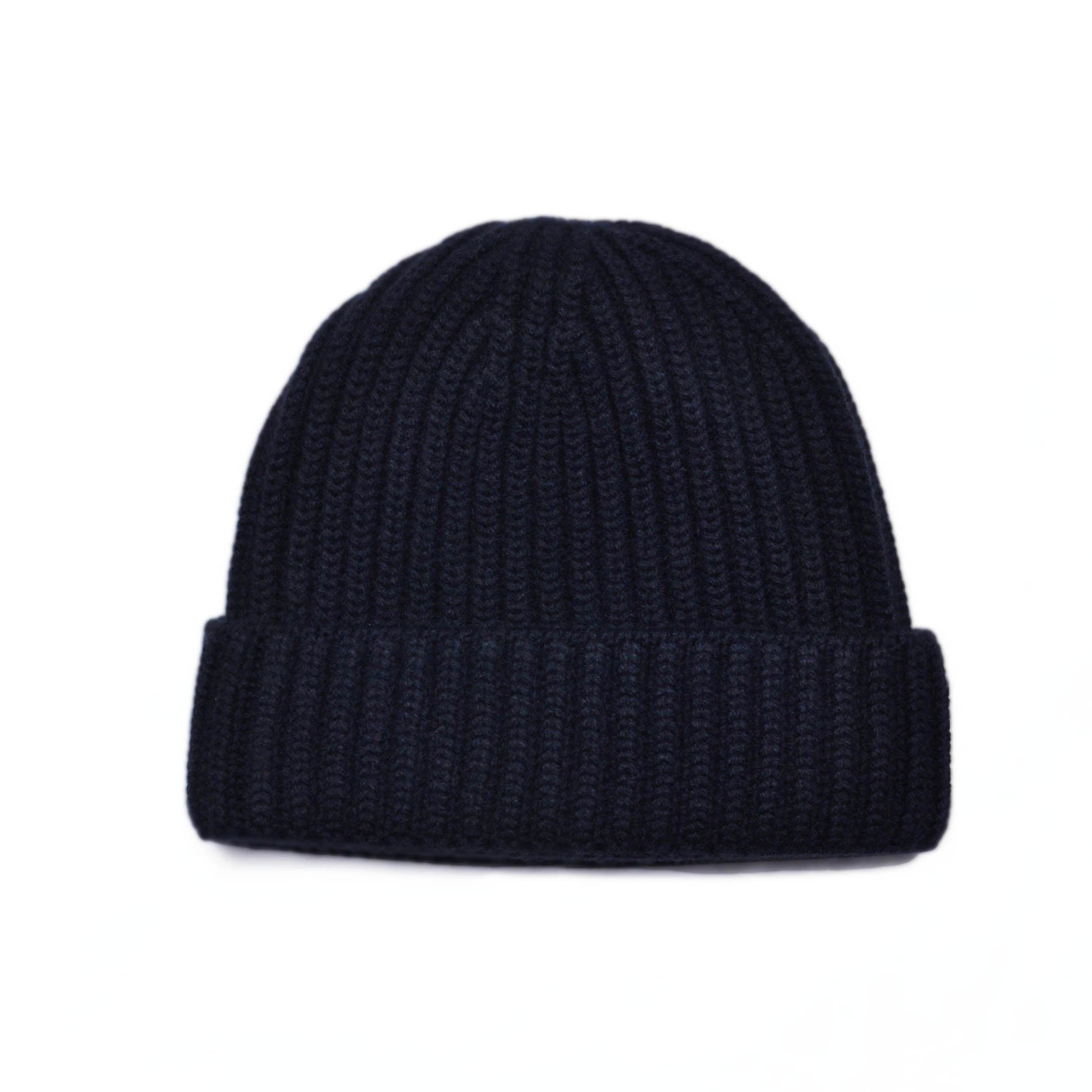 Four Ply Cashmere Winter Beanie in Dark Navy